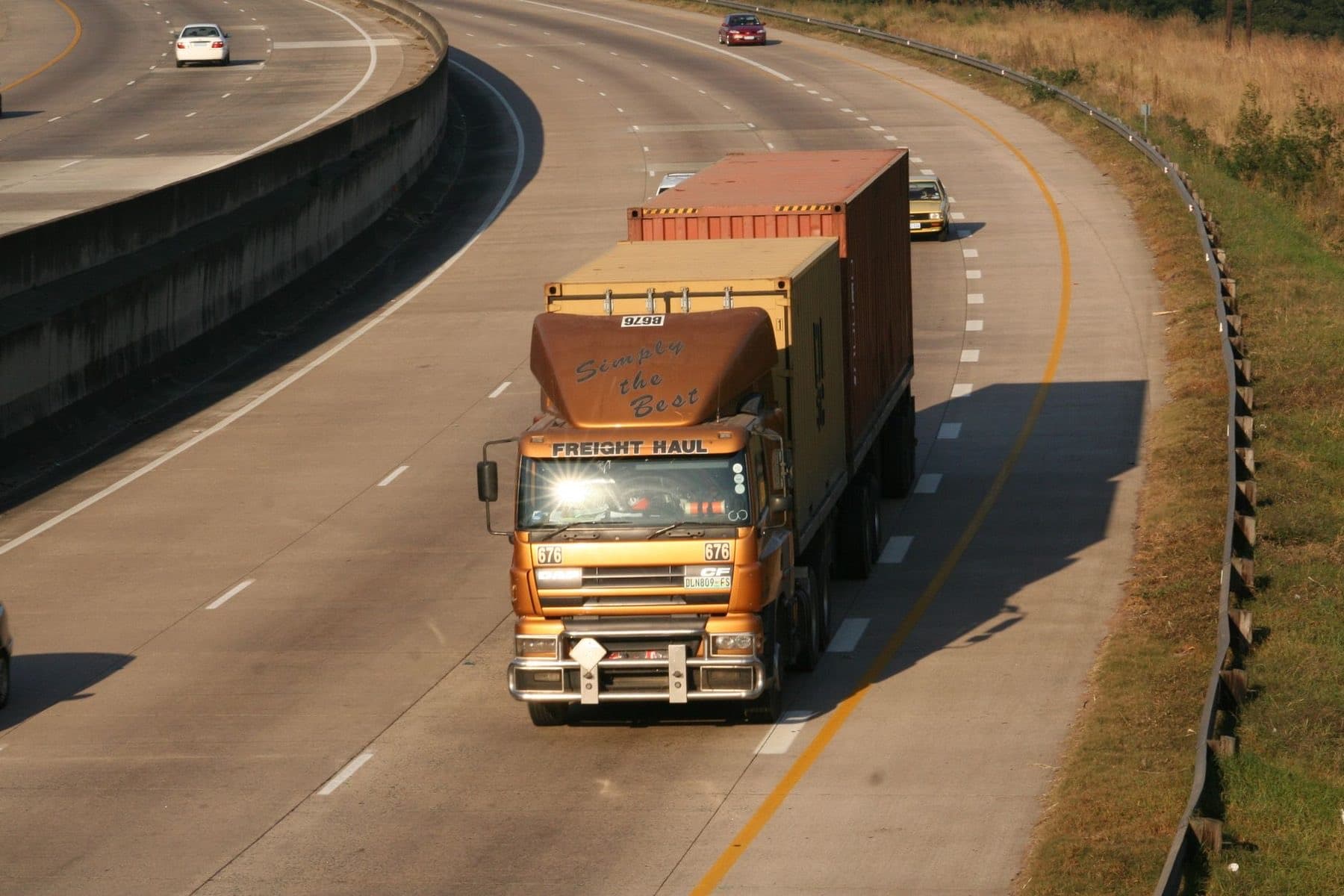 Haulage truck on a highway