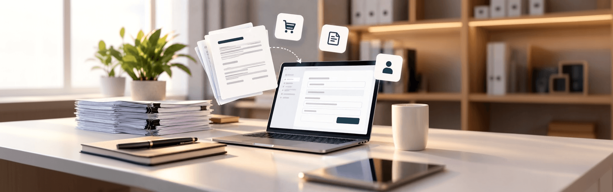 Order details captured automatically on a laptop